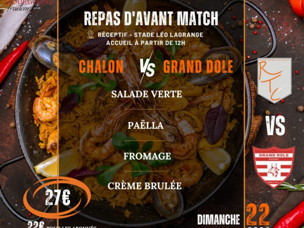 REPAS D'AVANT MATCH 22/09/24