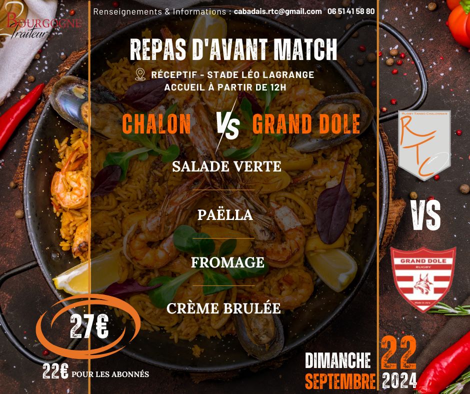 REPAS D'AVANT MATCH 22/09/24